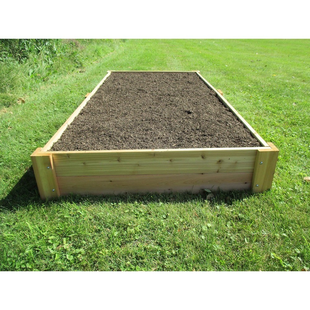 Premium Raised Garden Bed 4x8 Feet 11 Inch Height Natural Wood Planter Box