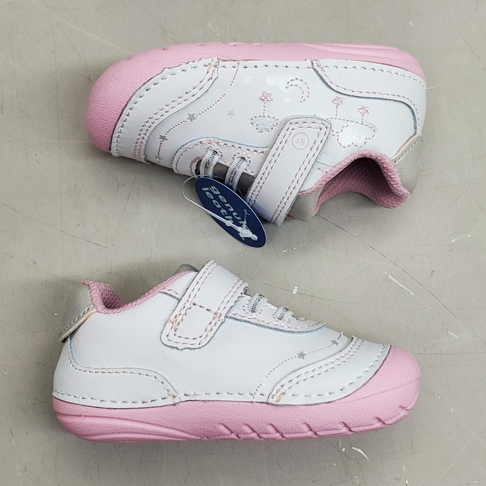 STRIDE RITE SM Adalyn Shoes Toddler SZ 4W White/Silver/Pink BG000701
