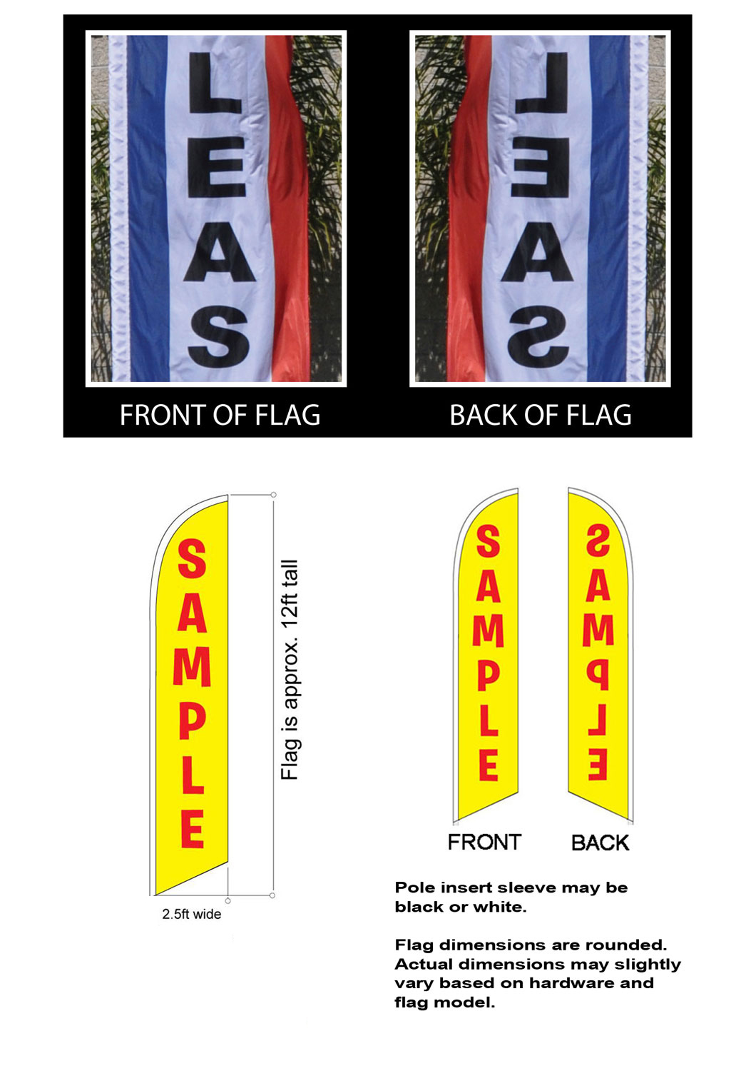 Piano Sale 12ft Feather Banner Swooper Flag - FLAG ONLY