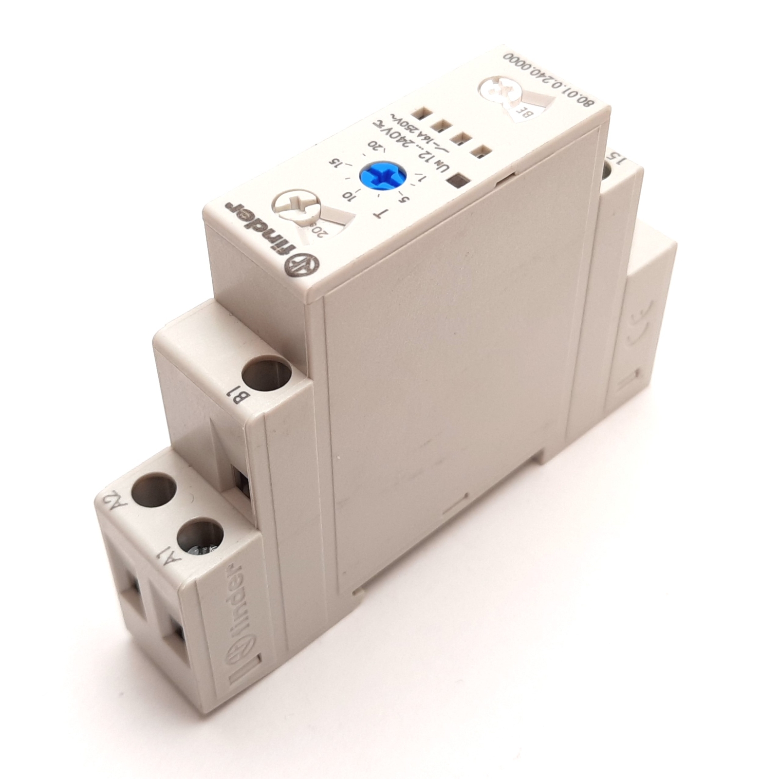 Finder 80.01.0.240.0000 Time Delay Relay, SPDT, 0.1sec to 24hrs, 12-240VAC/DC