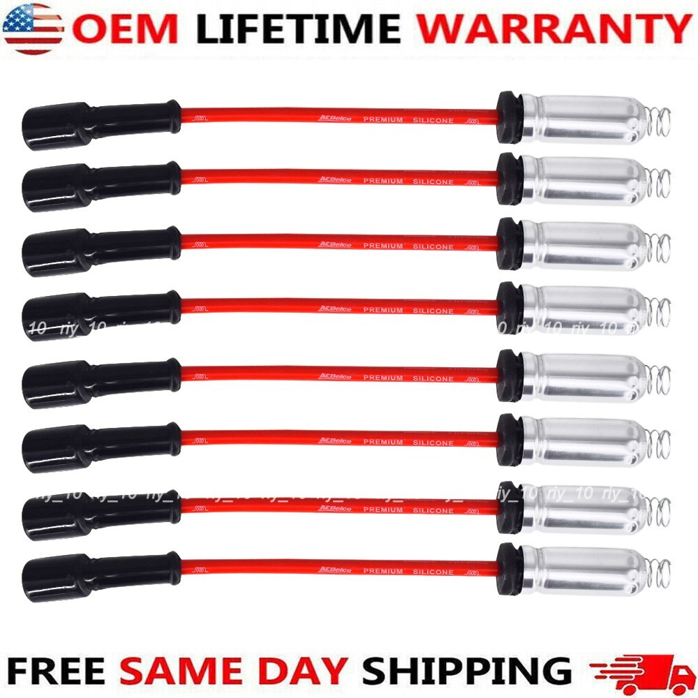 8pcs 758EE Spark Plug Wires For 2014-2018 GM Chevrolet 1500 Silverado Corvette Y