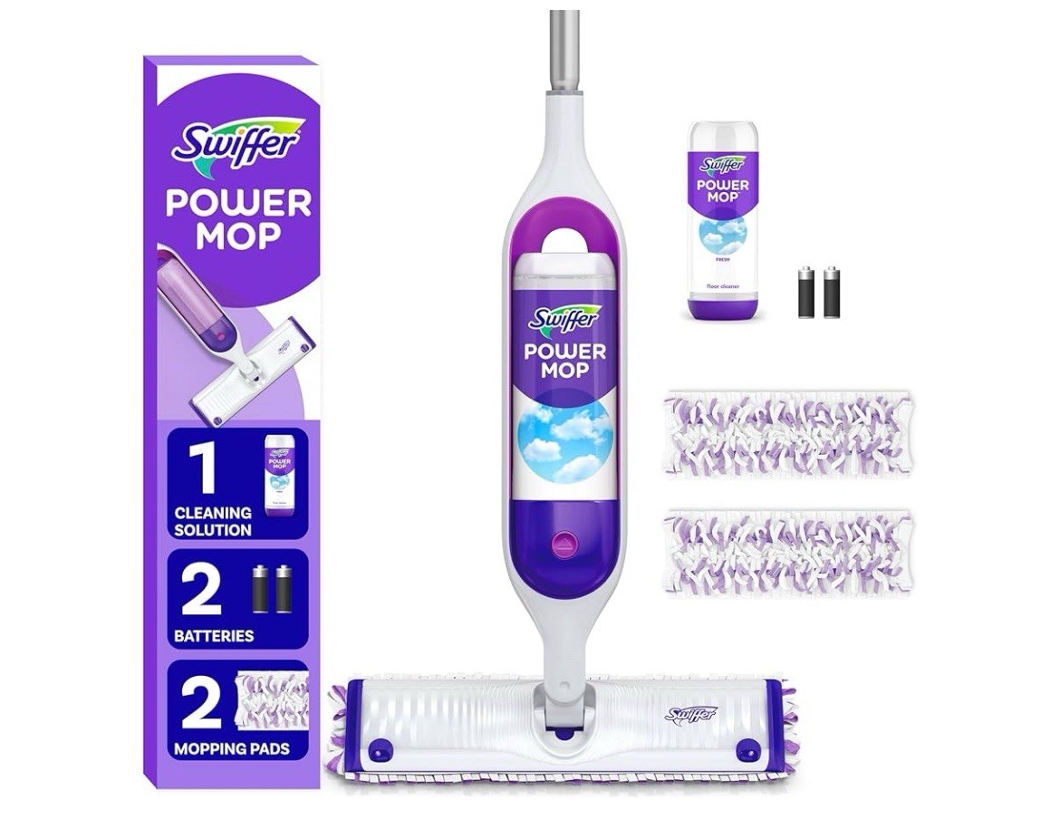 Swiffer Complete Kit Power Mop Multi-Surface Mop for Floor Cleaning Fresh Scent