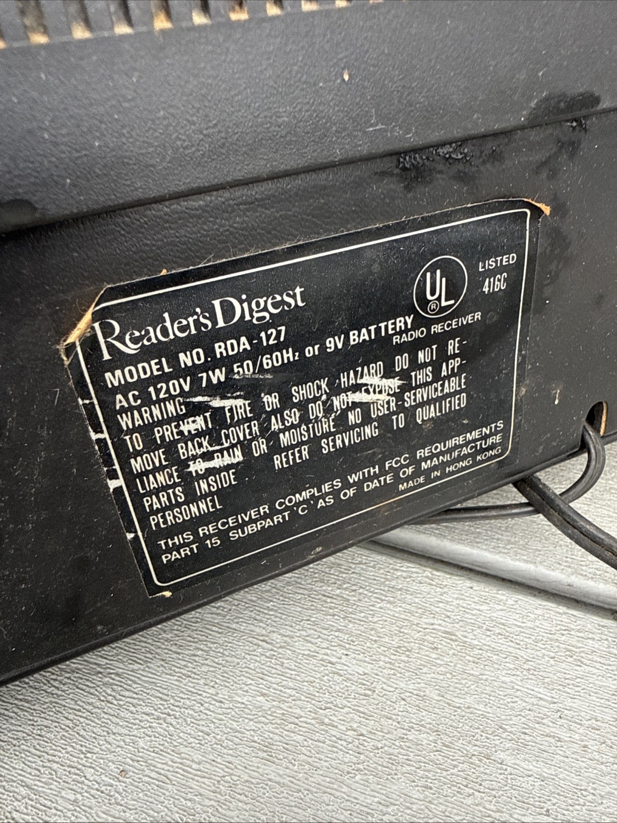 Vintage Readers Digest Multi-Band Radio Model RECEIVER RDA-127 Works No Strap