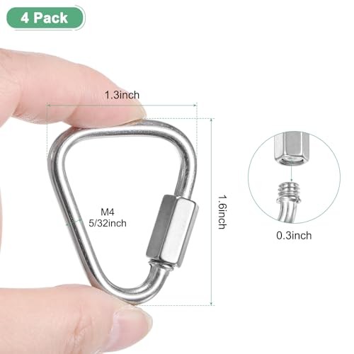 Quick Chain Link Connectors, Stainless Steel Locking Repair Chain M4（5/32"）