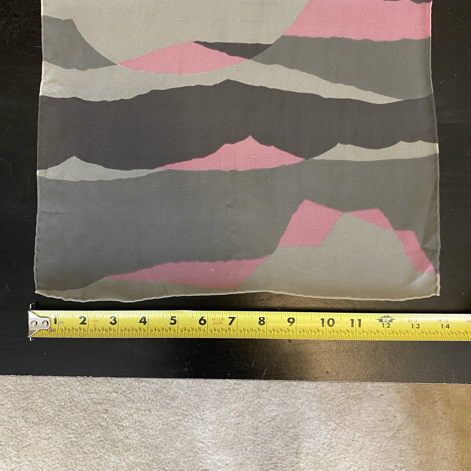 Vintage Gray & Pink Abstract Sheer Womens Scarf Accessory