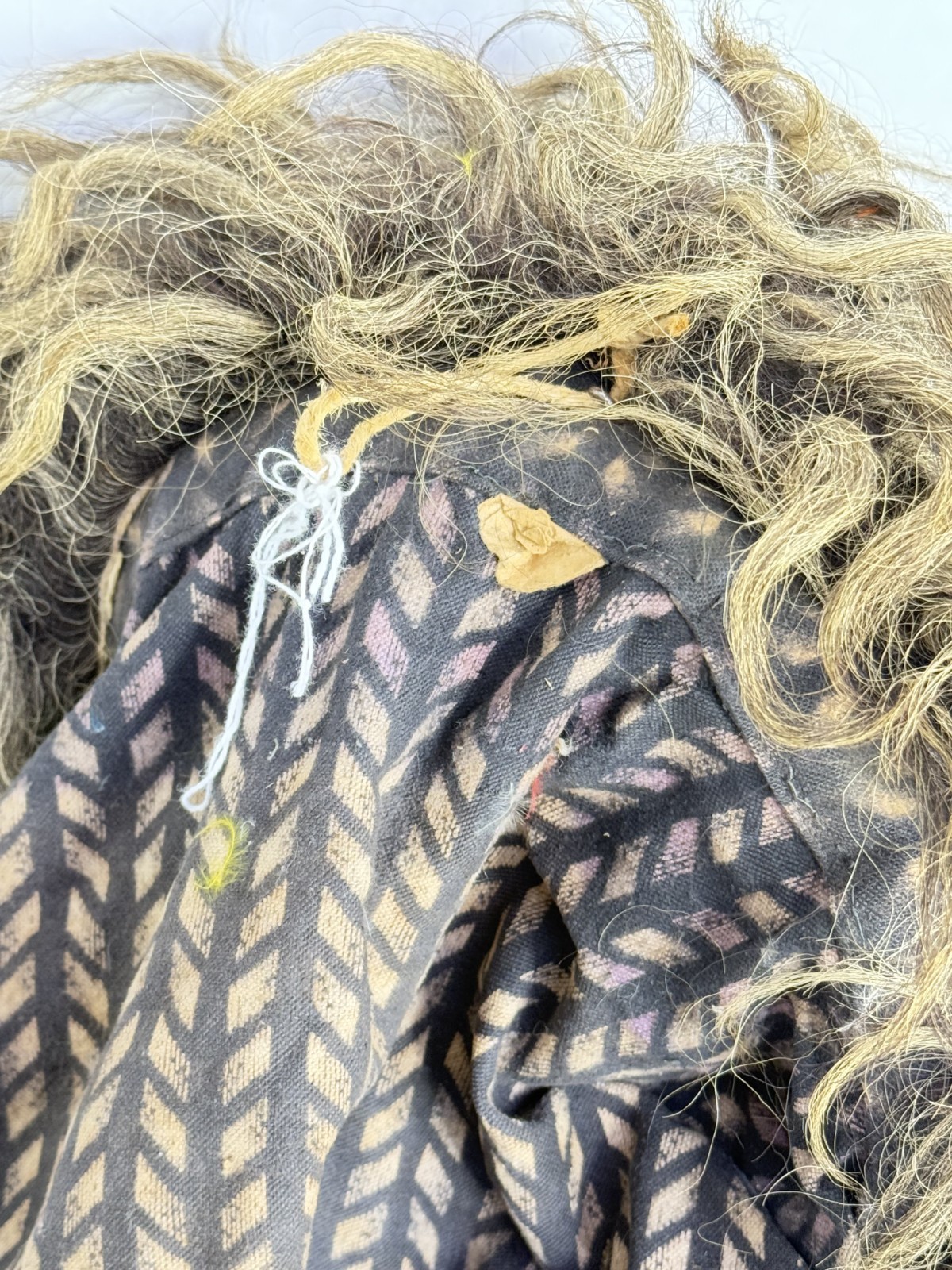 Antique RARE Native American Mask Cherokee Indian Booger FULL Headdress 13"