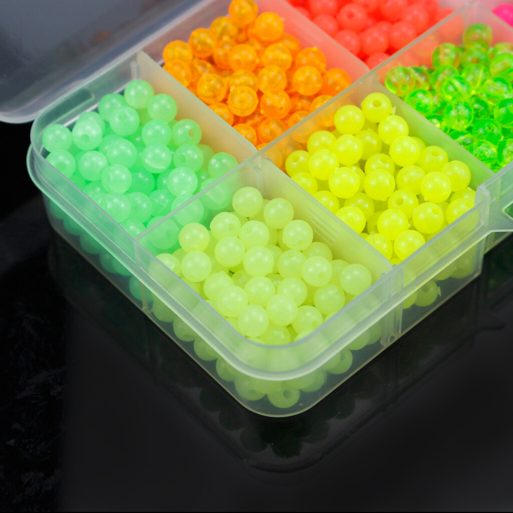 1000pcs 5mm Fishing Beads Assorted Beads Round Float Glow Fishing Rig Beads Eggs