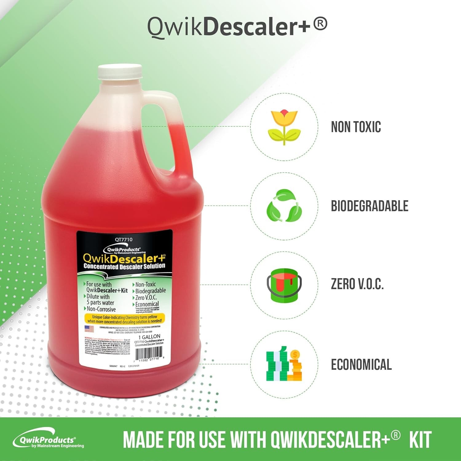 QwikDescaler + Cleaner Water Descaler Solution Tankless Water Heater - 1 Gallon