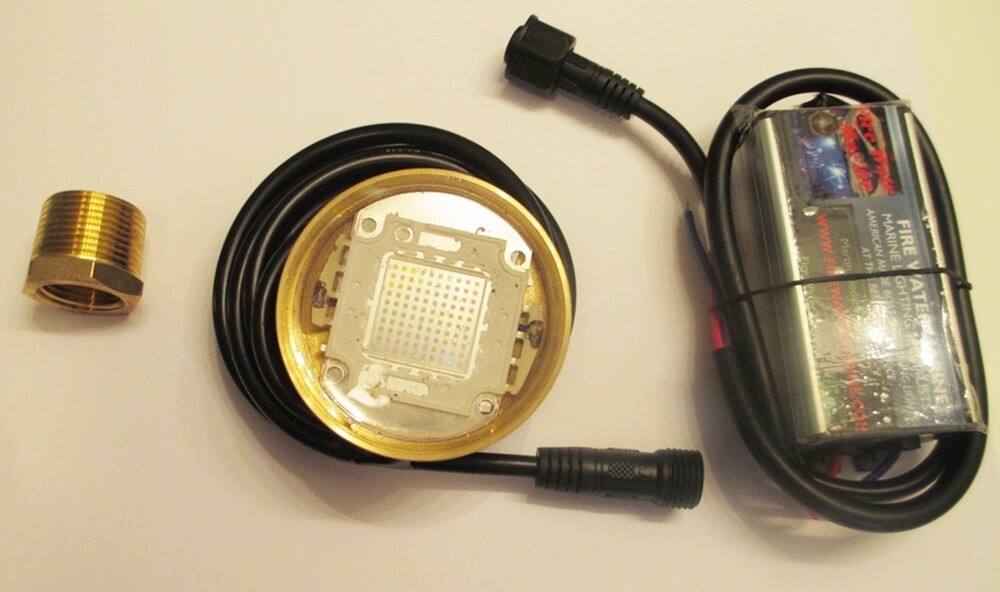 100W 8000 LUMEN BLUE GARBOARD LED BOAT DRAIN PLUG LIGHT MARINE 3/4 1/2 NPT