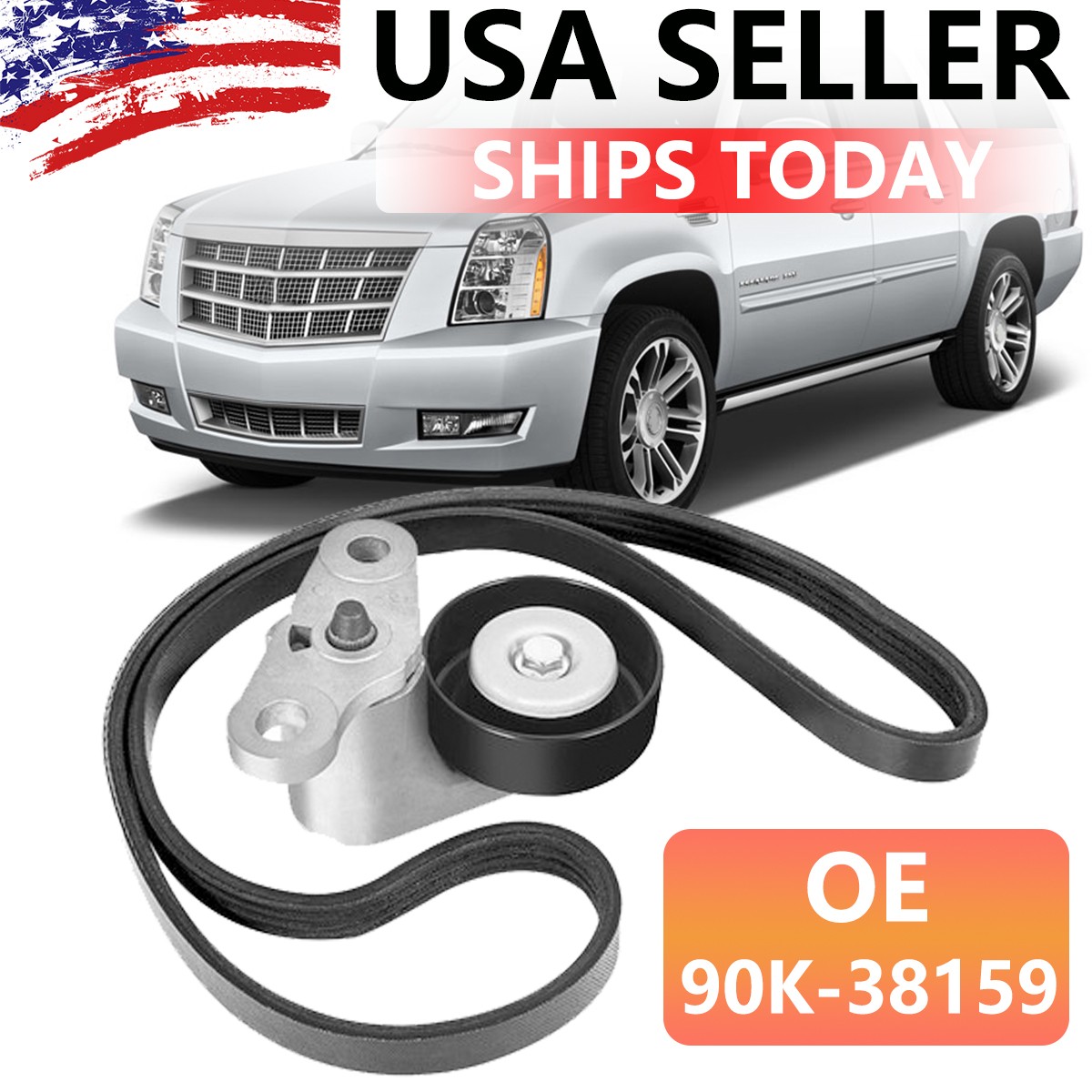 NEW 90K-38159 A/C Drive Belt Tensioner Kit For Chevy Silverado GMC Cadillac