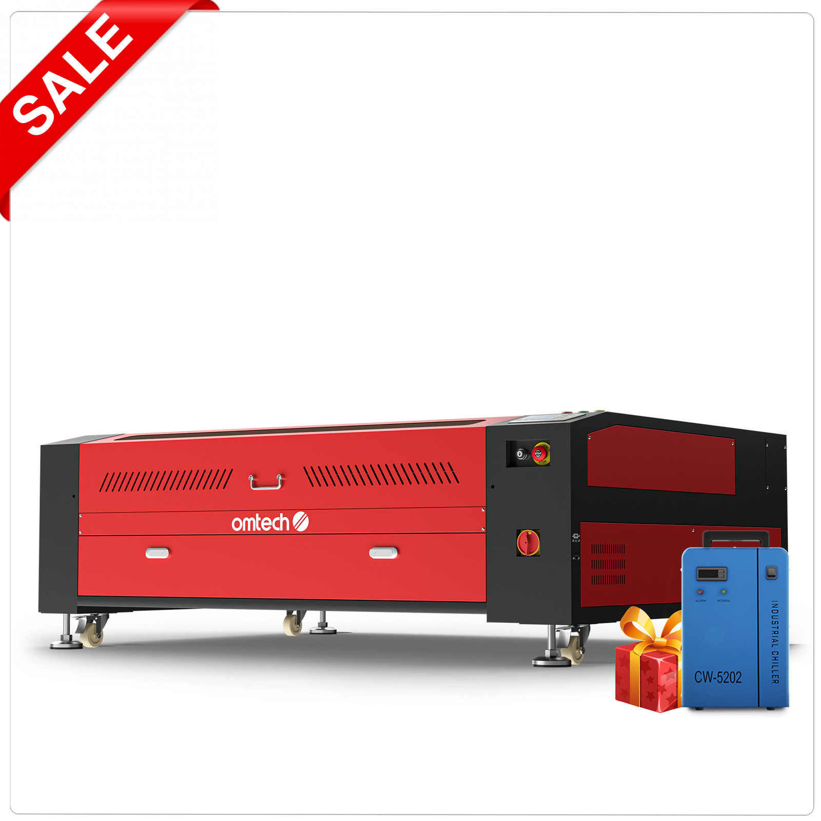 OMTech 130W 35x50 in CO2 Laser Engraving Cutting Machine with 5202 Water Chiller