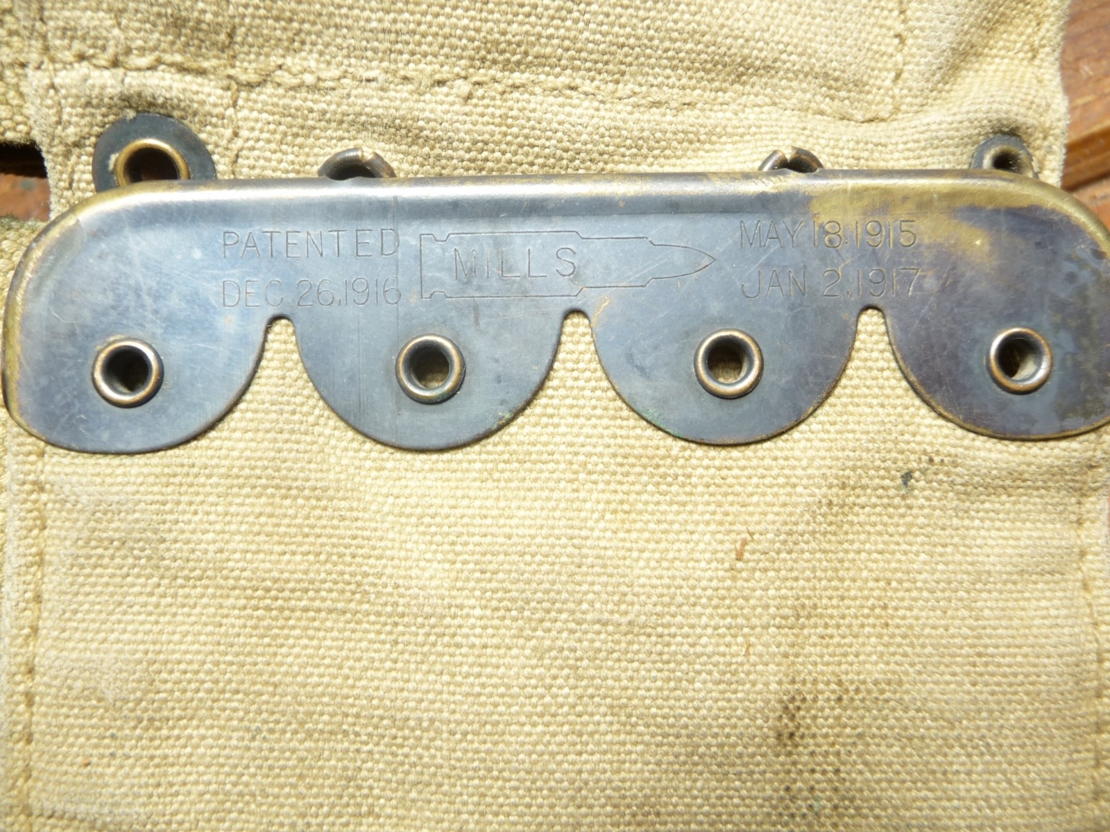 Vintage WWI US M1910 MEDICAL BELT, 10 POCKET, MILLS 1917 PATENT