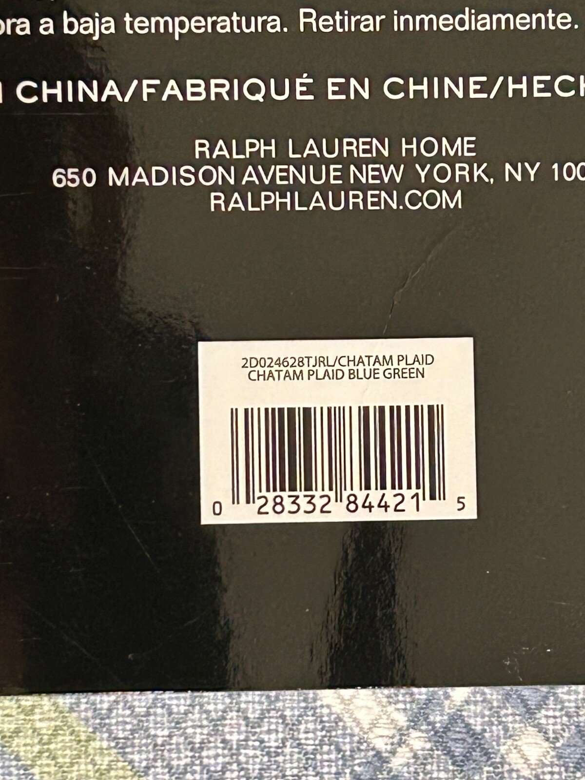 RALPH LAUREN KITCHEN DRYING MATS Plaid (2) 12" X 18" And 16" X 22" Blue/Green