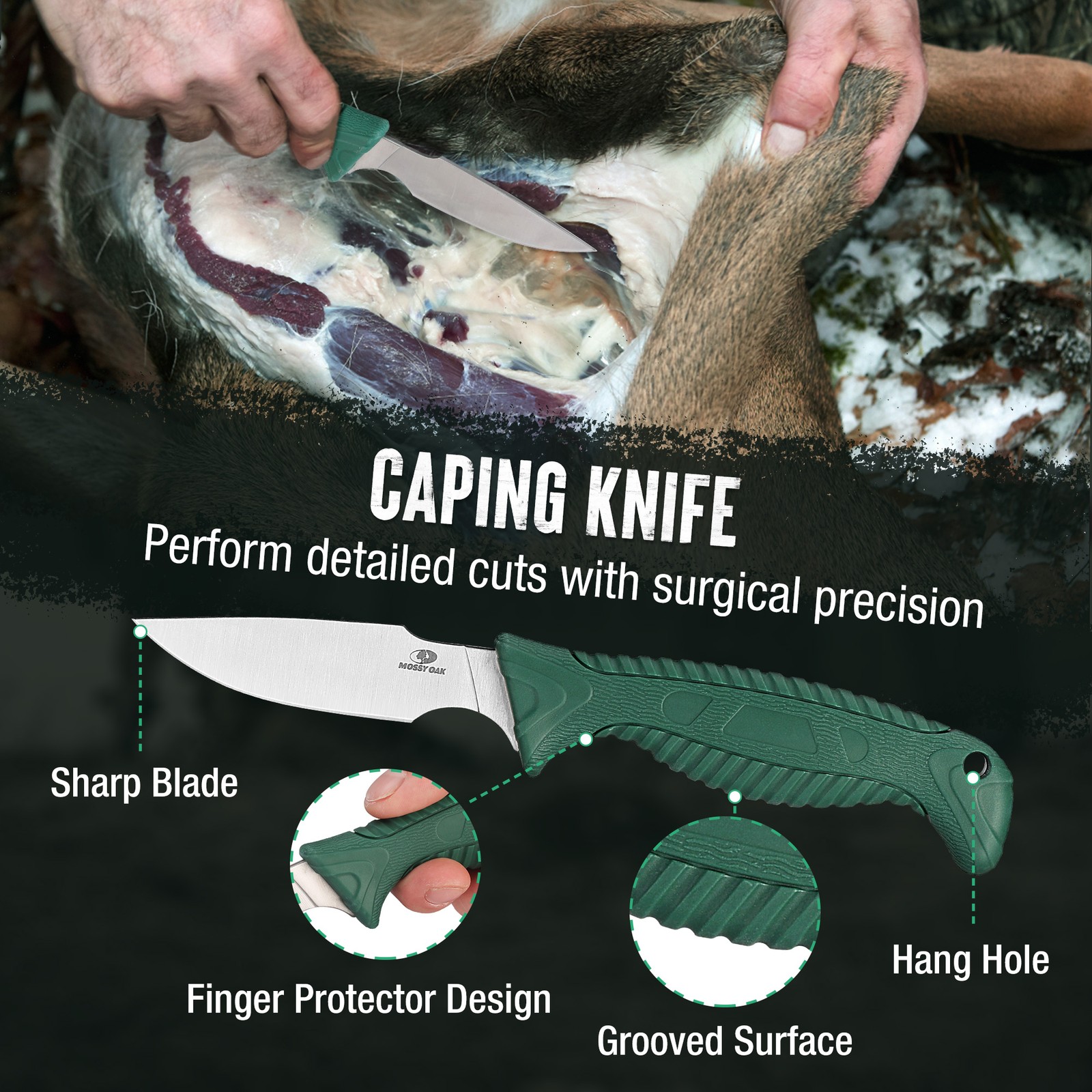 MOSSY OAK 4-Piece Portable Butcher Game Processing Set Perfect Hunting Gifts