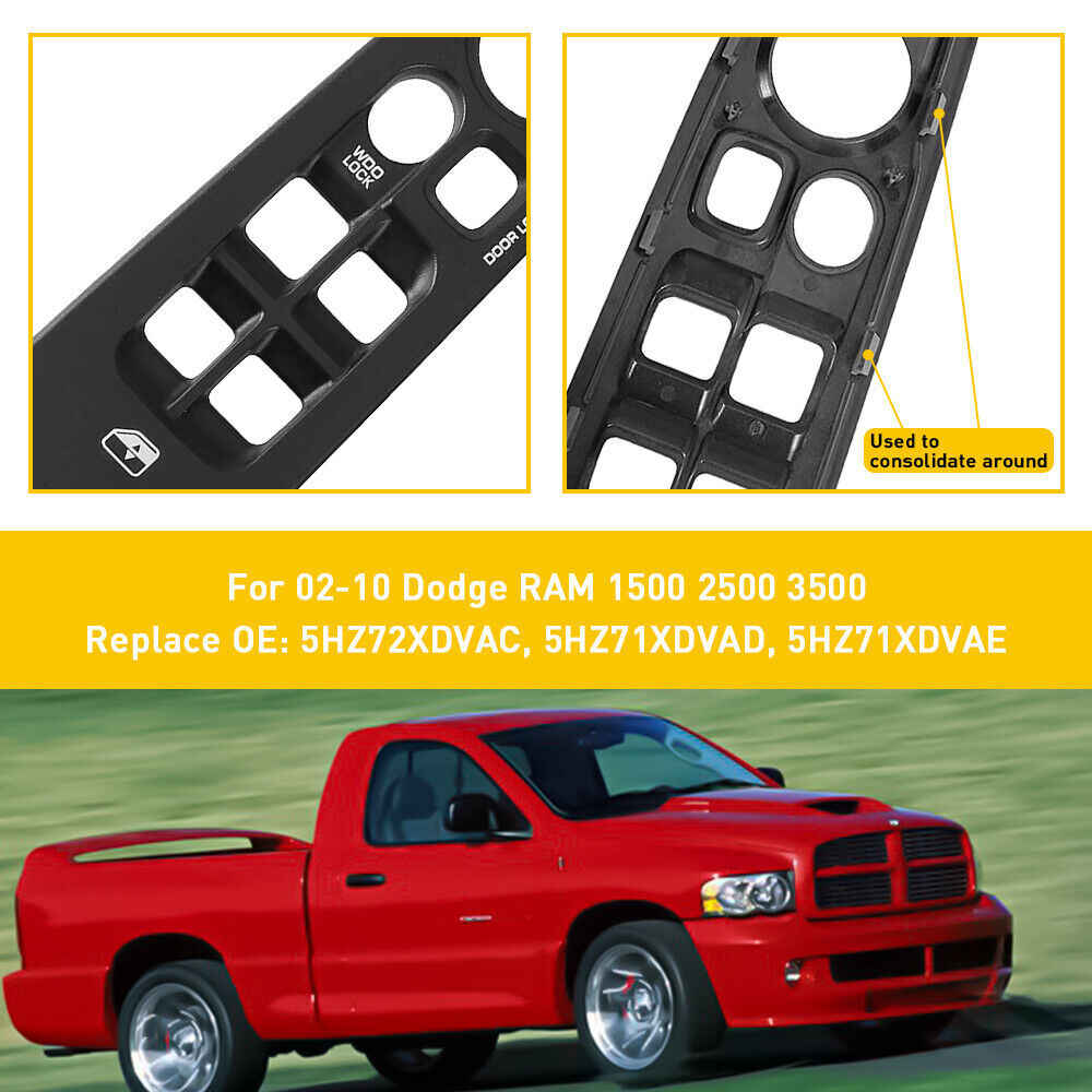 for 02-10 Dodge Ram 1500 2500 3500 Door Window Switch Panel Control Driver Side