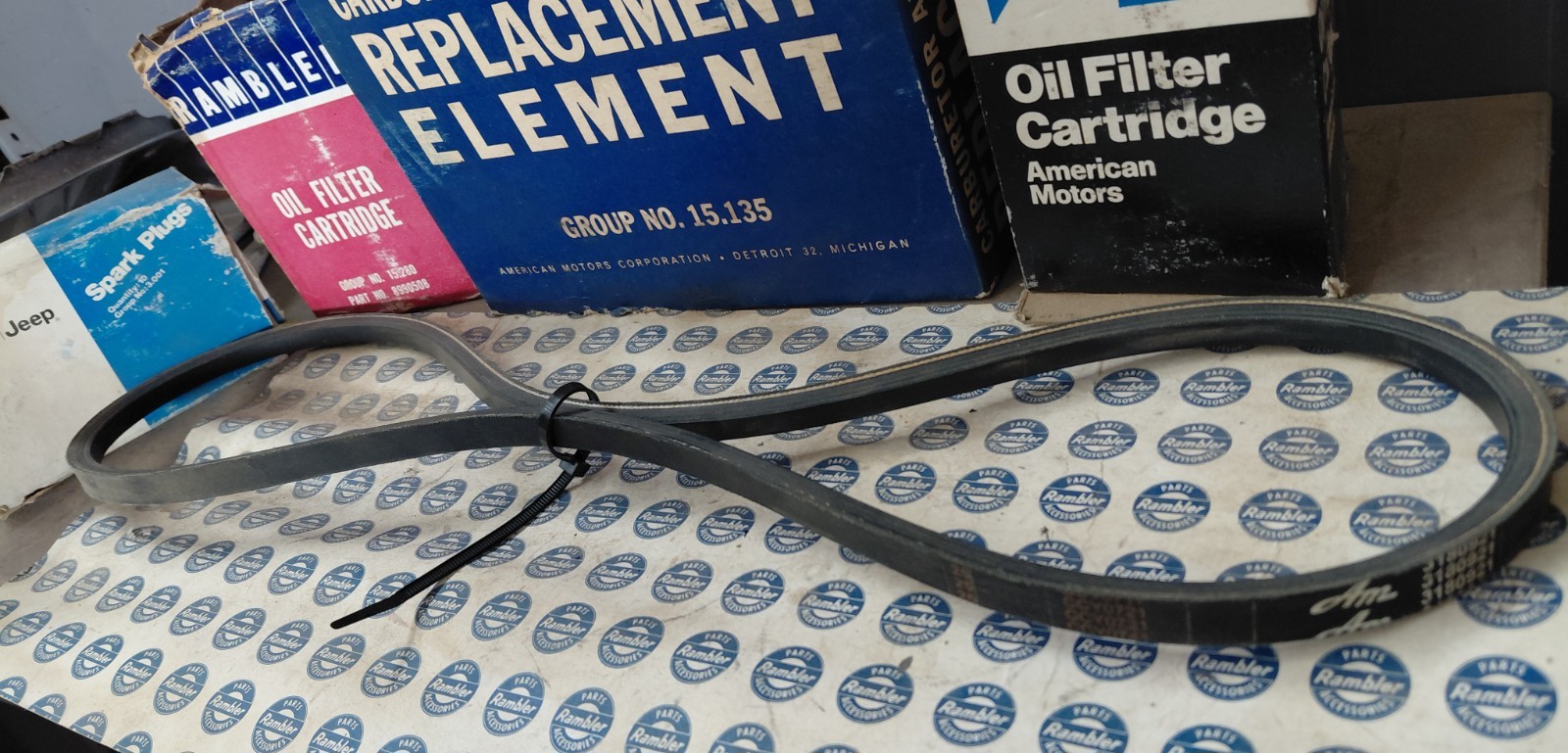 1967-72 AMC V8 POWER STEERING BELT, V8 WITHOUT AIR CONDITIONING.