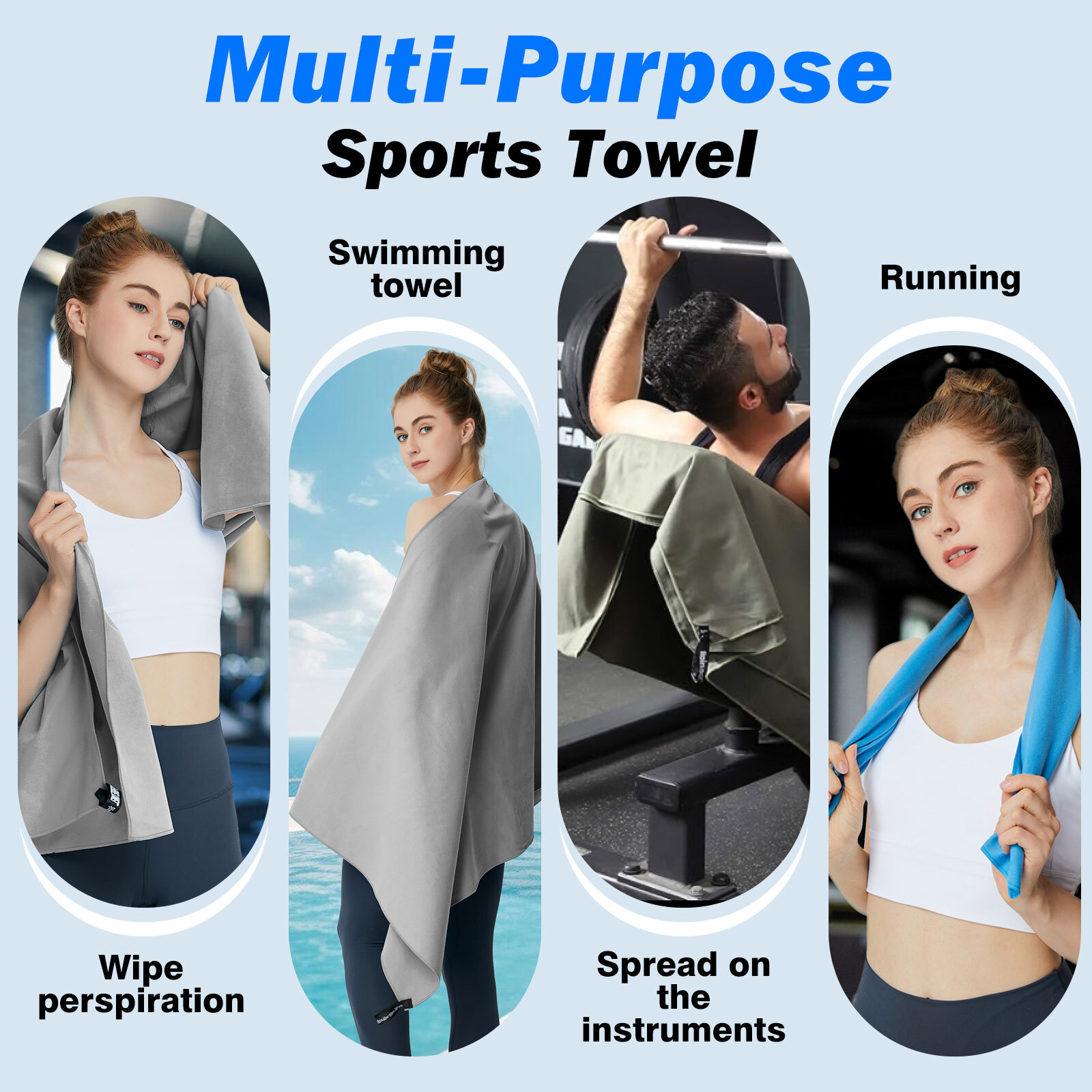 Large Microfiber Towel For Outdoor Travel & Gym & Camping Beach Towels Quick Dry