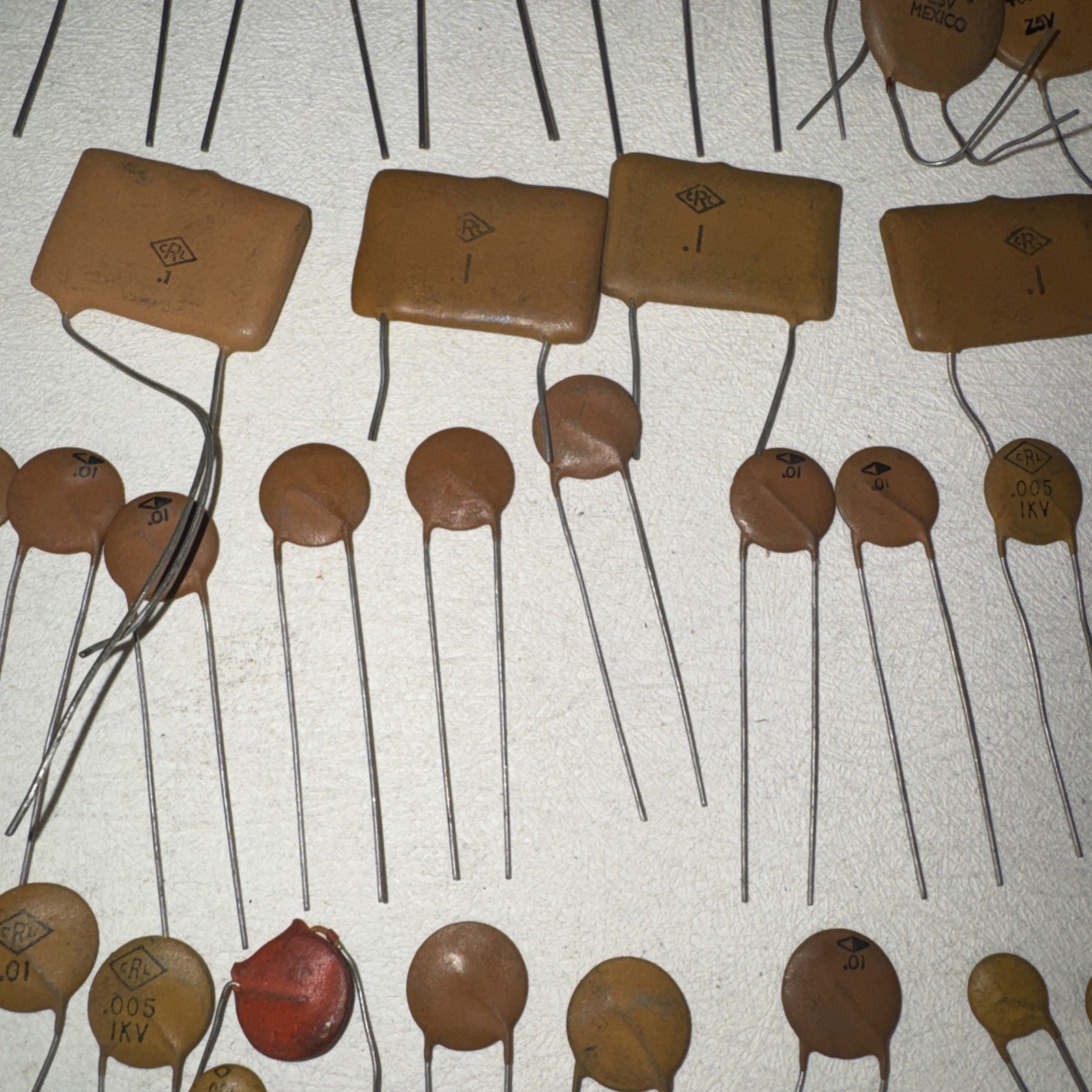 Assorted Lot of 100+ Ceramic Disc Capacitors - Variety Values, Power & Brands