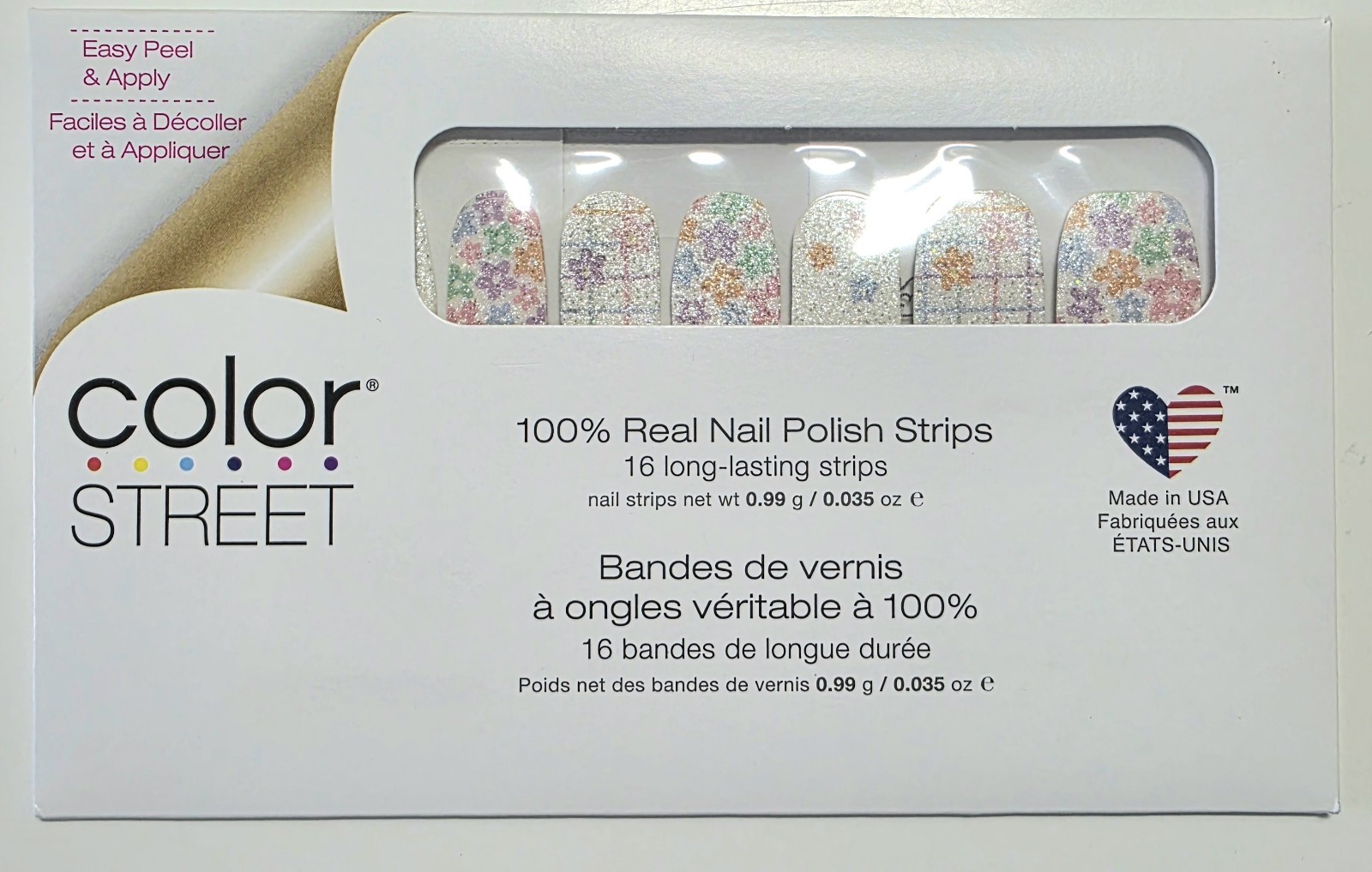 Color Street Nail Polish Strips, Daisy Check, Easter/Spring, New In Box, READ!!!