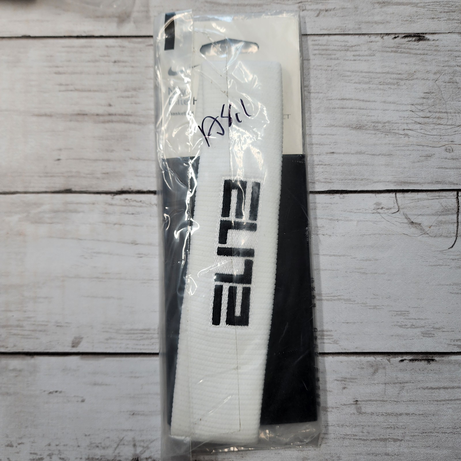 NIKE Elite Unisex Elite Headband Basketball Sports White Blk - New/Dirty