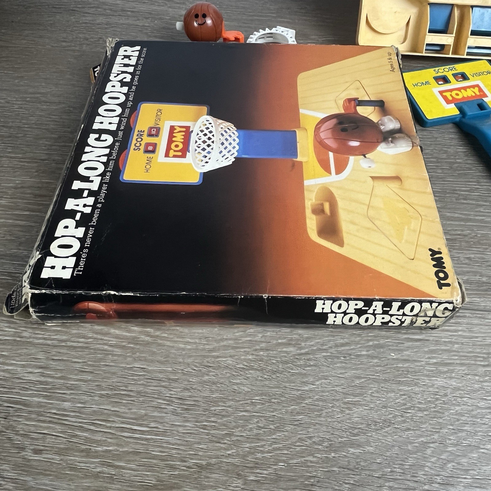 TOMY HOP-A-LONG HOOPSTER Wind-Up Basketball Game Original Box (1981) PARTS ONLY