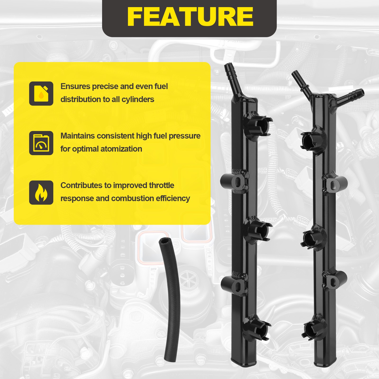 53034198AC Upgraded Full Aluminum Fuel Rail For 2011-25 Dodge Jeep Chrysler 3.6L