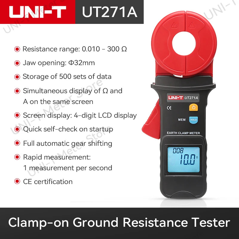 UNI-T Earth Resistance Tester Clamp Ground Loop Resistance UT271A UT271B UT271C