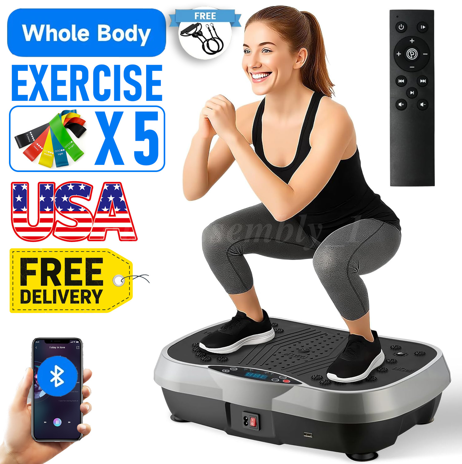 NEW Vibration Plate Exercise Machine Vibrate Platform Whole Body Workout Fitness