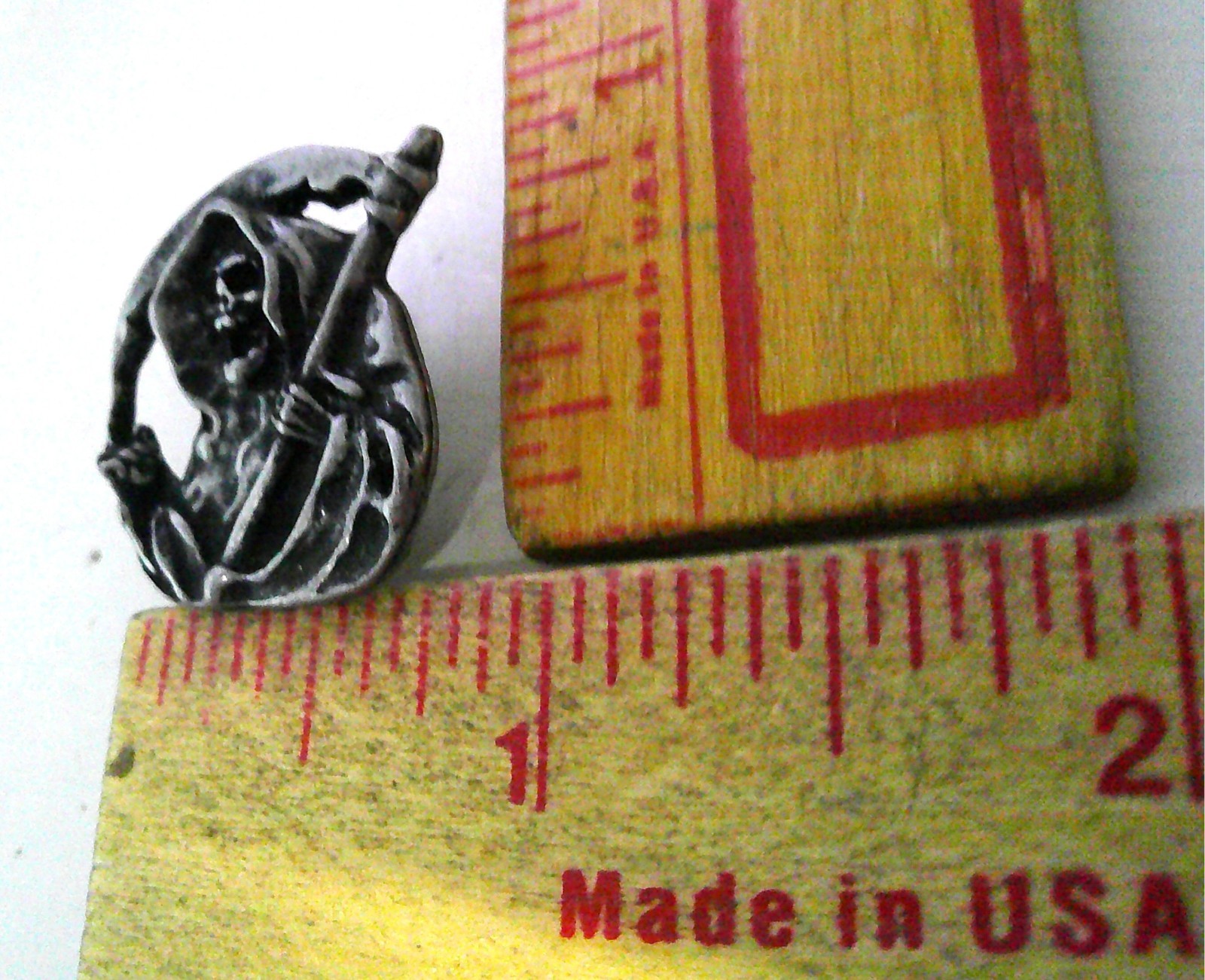 Grim Reaper pin old biker vest hat collectible vintage "Death Skull" pinback