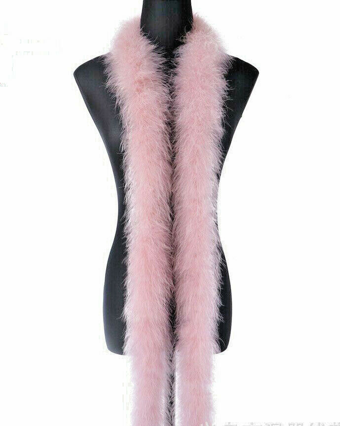 20g  Blush Pink Fluffy Marabou Boa 2 Yards Long Thick Turkey Feather Boa