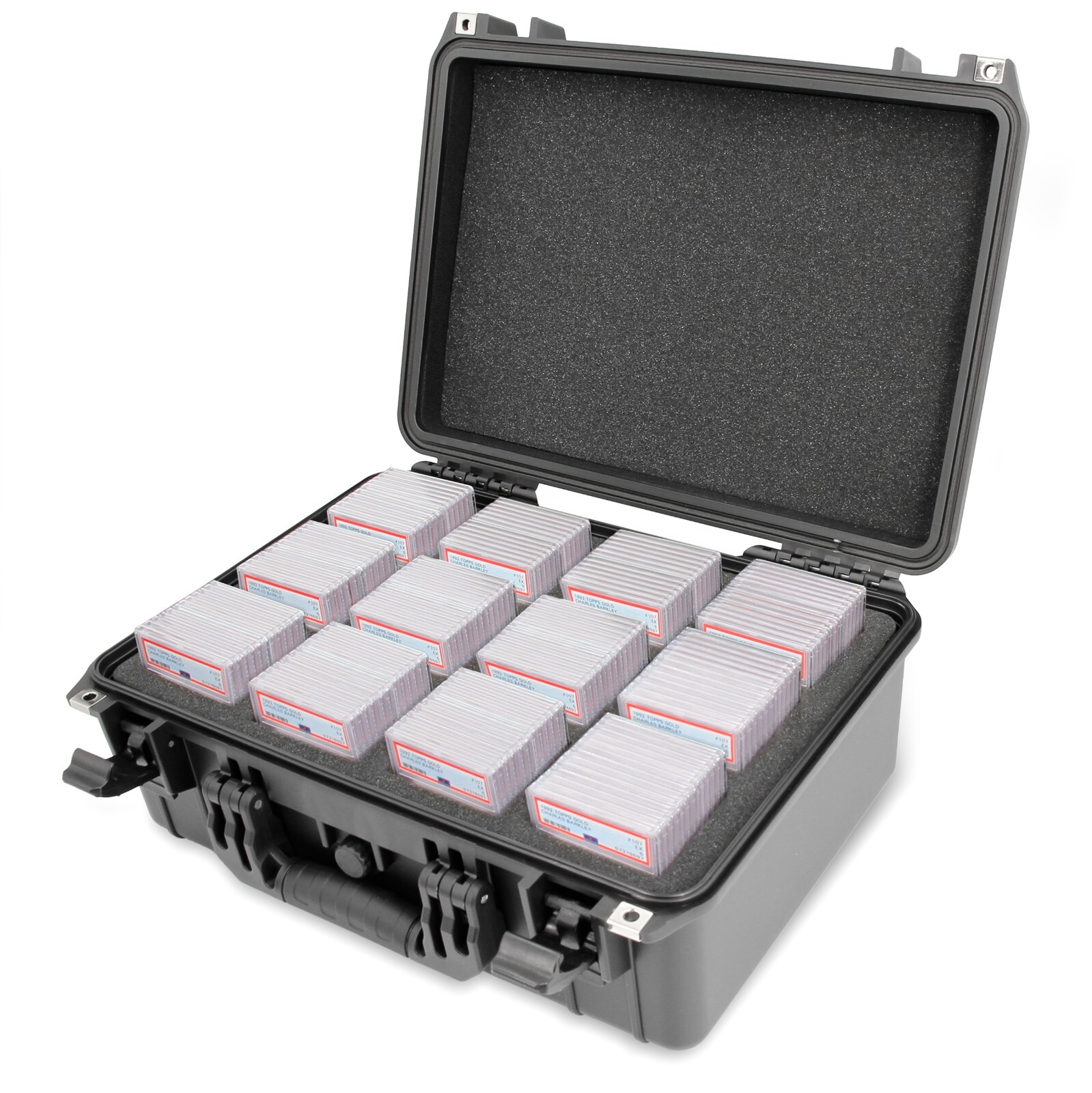 CM Graded Card Case Storage Box for 130 Graded Sports Trading Cards, Waterproof