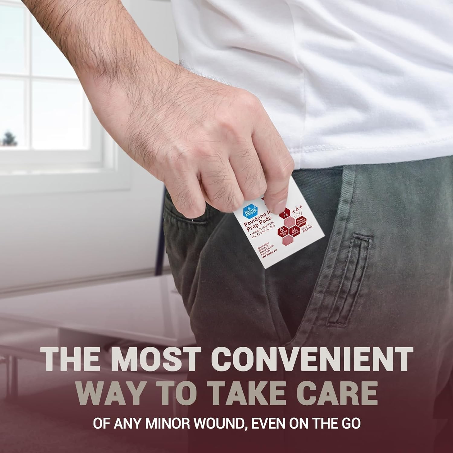 MED PRIDE Povidone Iodine Prep Pads 10% – 1000 Ct Case | Antiseptic Wipes