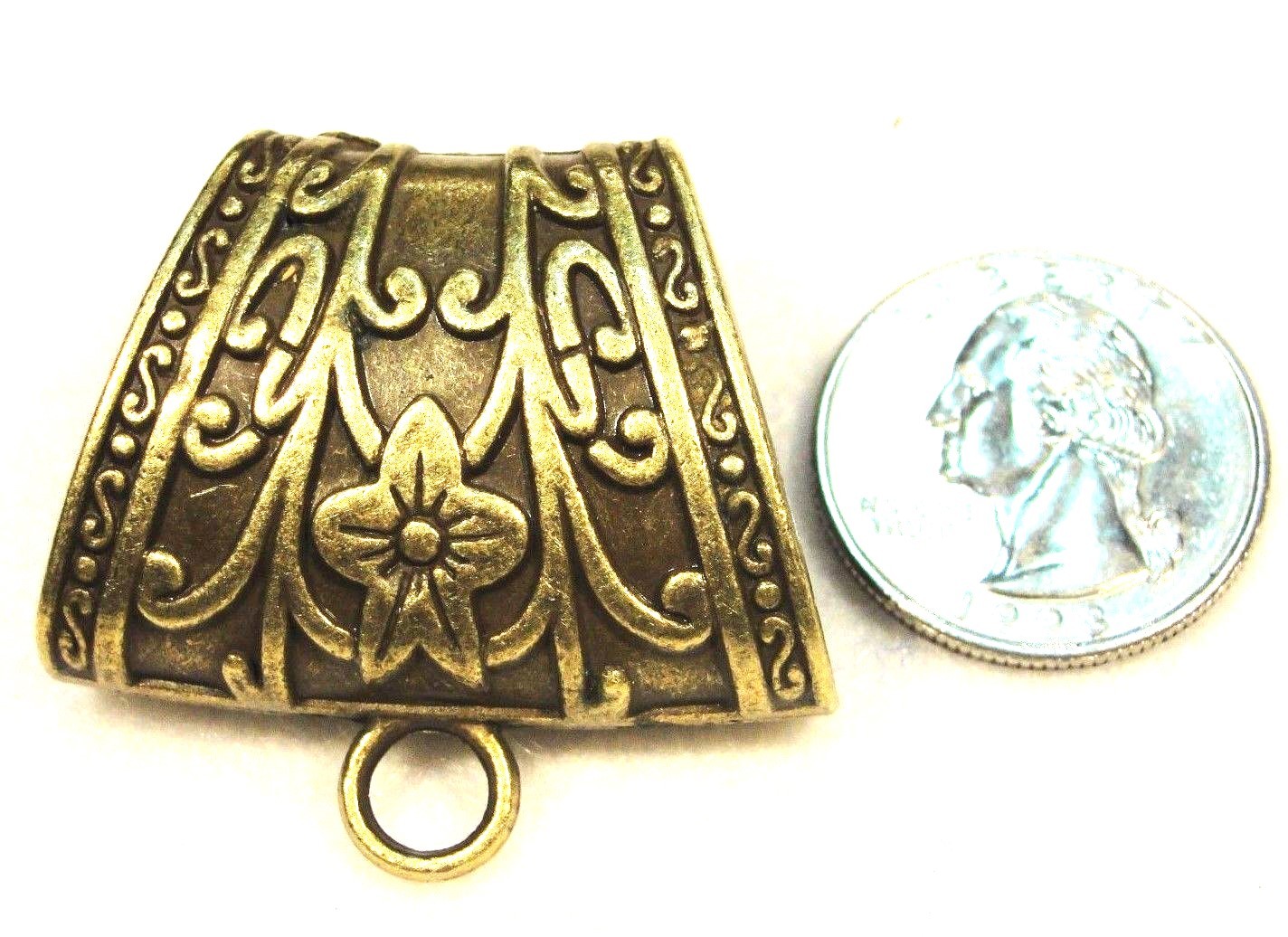 5Pcs. Huge Tibetan FLOWER Antique Bronze SCARF BAILS Jewelry Findings SBA69