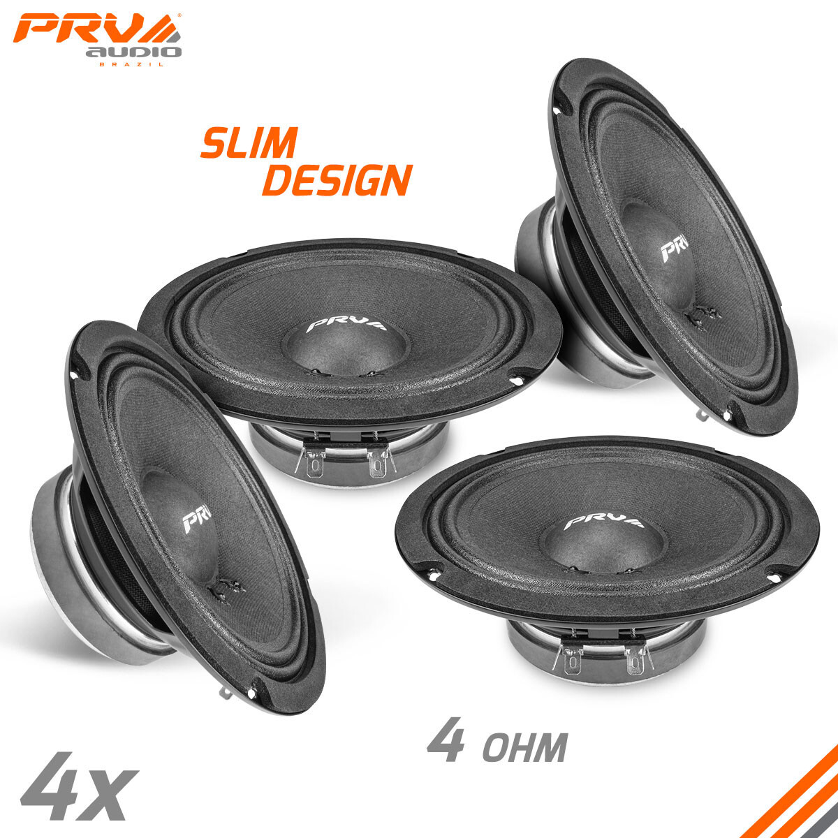 4x PRV Car Audio 6.5" Speakers 400 Watts 4 Ohm 6MB100-4 Factory Replacement