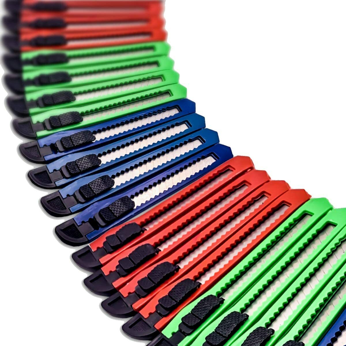 24 pc Utility Knife Box Cutter Retractable Blade Snap Razor Knife Safety Lock 5"