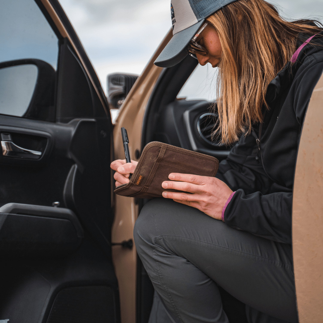 Lochby Pocket Journal Brown Waxed Canvas | Travel Journal Notebook