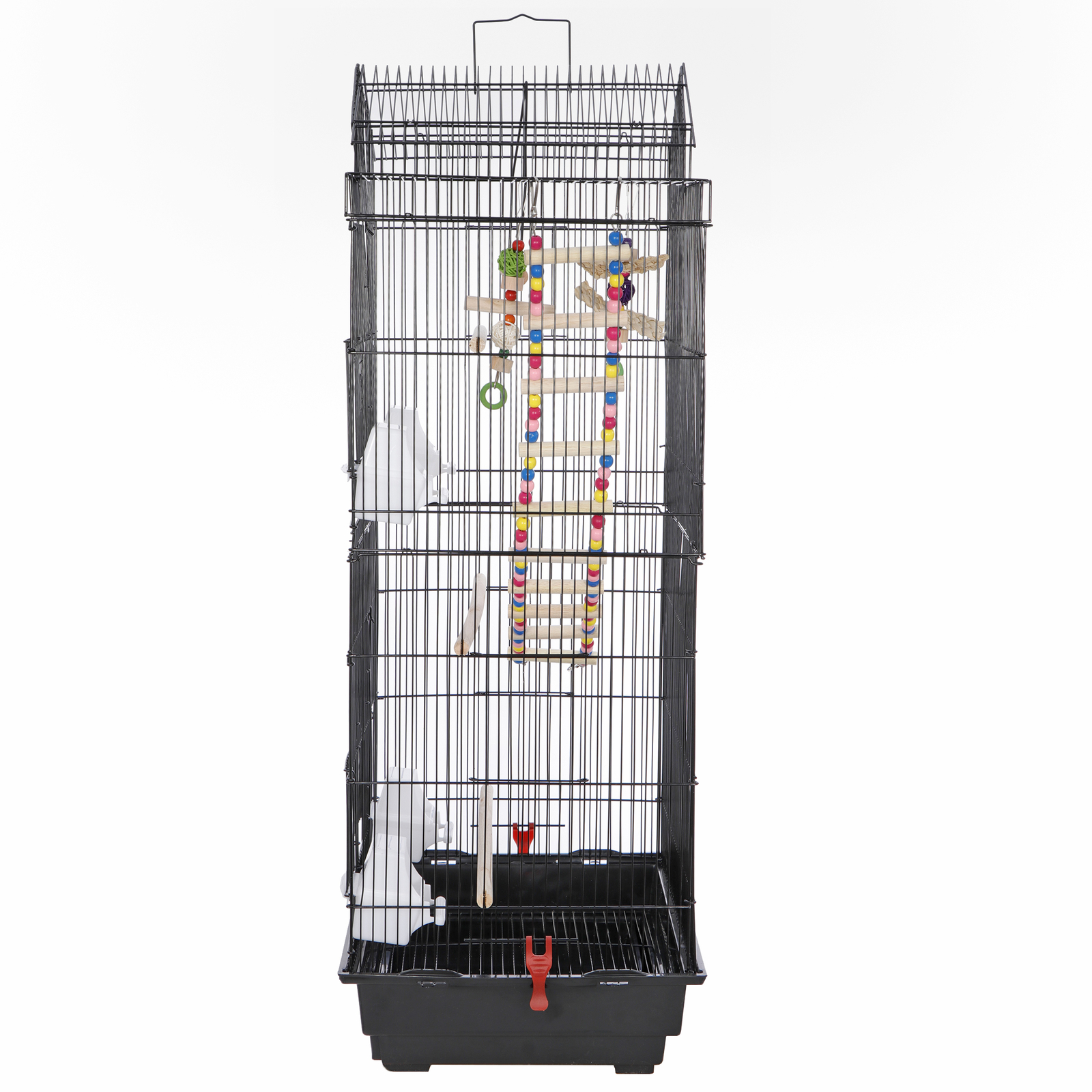 39-inch Roof Top Large Bird Cage Flight Parrot Cockatiel Parakeet Cage w/Toys