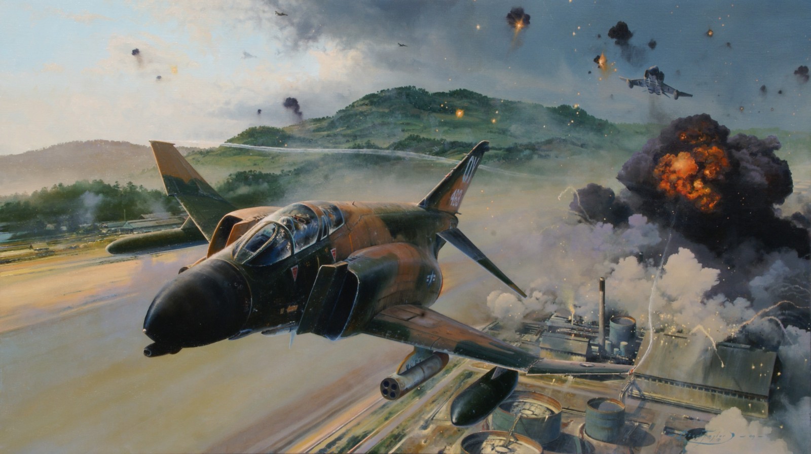 Phantom Fury by Robert Taylor art print signed by Vietnam War Ace Steve Ritchie