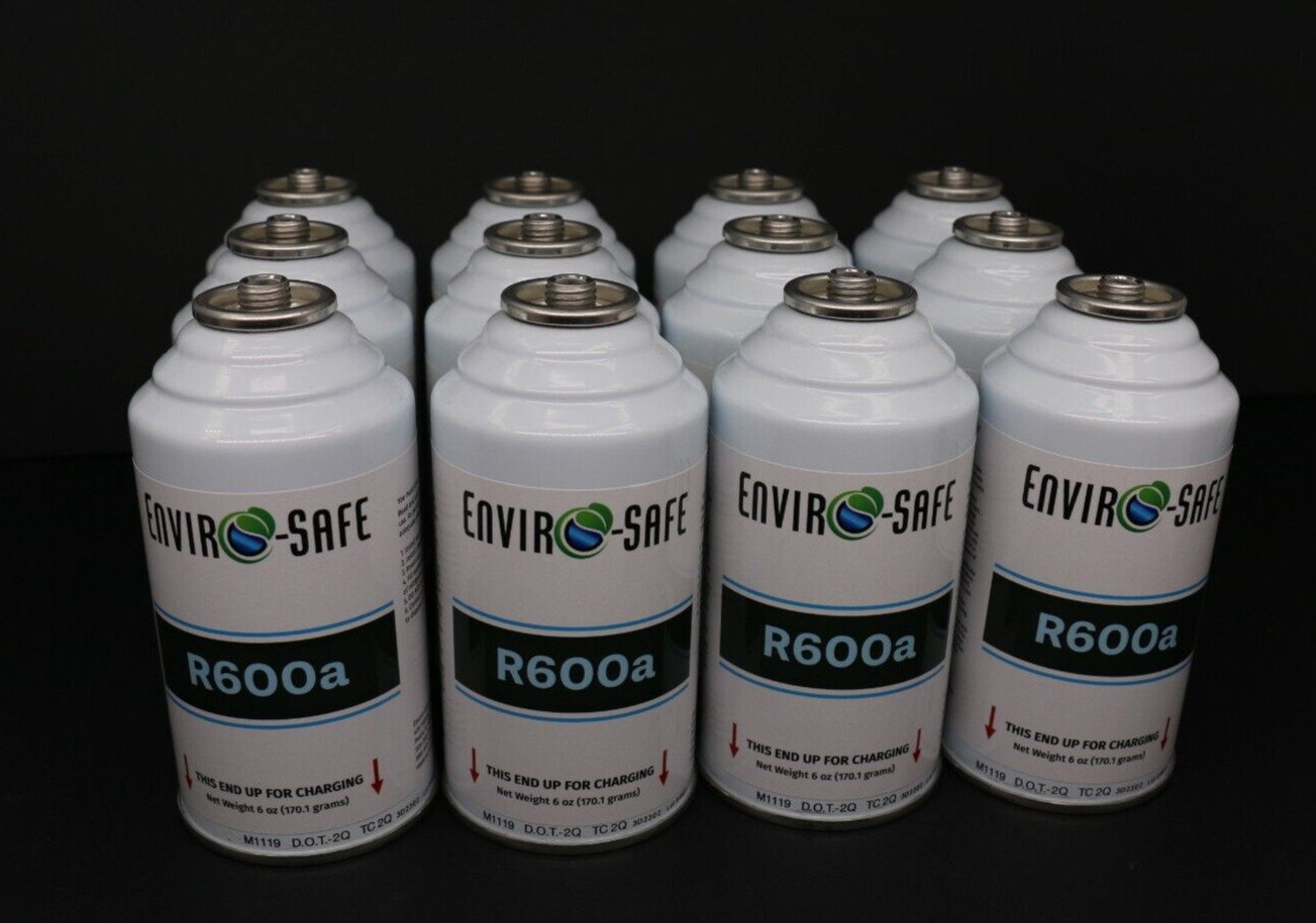 Enviro-Safe R-600a Refrigerant Inverted Piercing 6 oz 12 Cans #8070