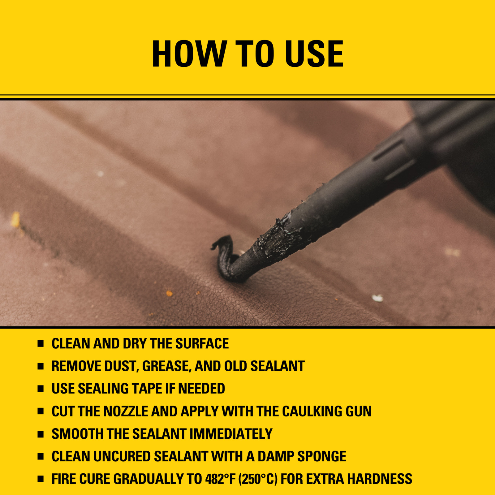 Stanley 2700°F High Temperature Sealant, Fireplace & Stove, 10.1oz 1 Pack Black