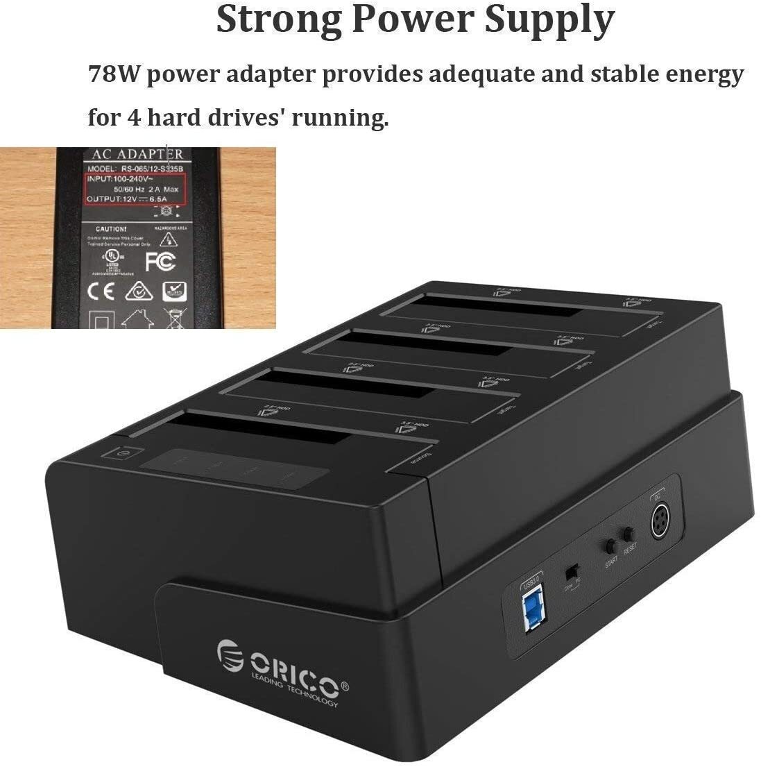 ORICO USB3.0 4 Bay Hard Drive Docking Station for 2.5/3.5 inch HDD SSD Off Clone