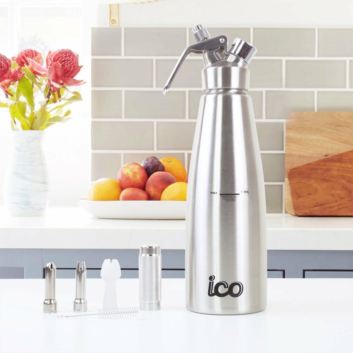 STAINLESS Steel Whipper Dispenser 1 pt (.5L) Best Whip Cream Maker ICO ss pro