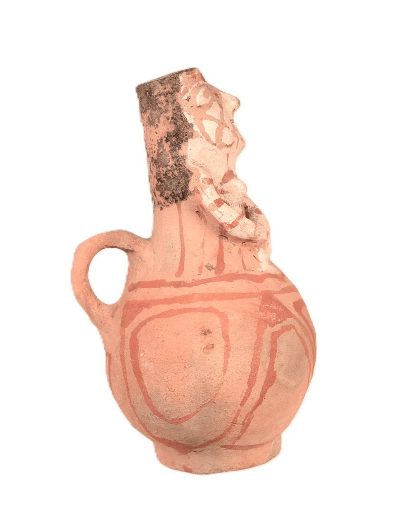 Mohave Effigy Jar ca. 1920 6.875" H x 4.25" L x 3.75" W Hand Coiled Clay