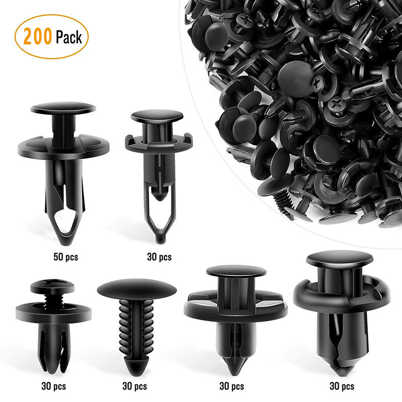 200PCS Bumper Clips Fender Trim Car Body Push Pin Rivet Fastener Retainer