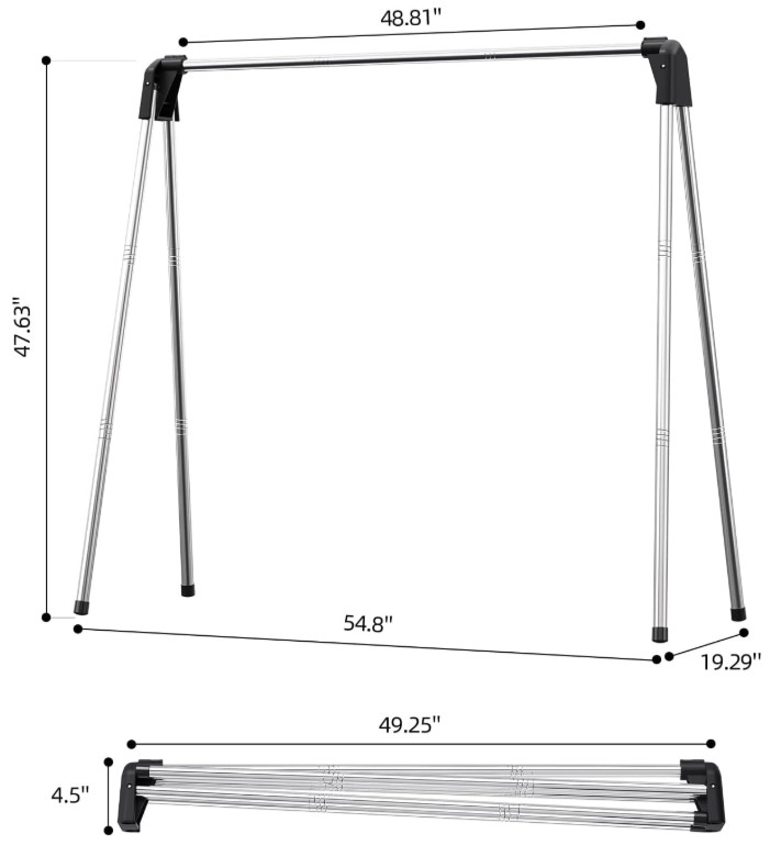 Tendedero Plegable Acero Inox Ropa Portátil Interior Exterior Viaje, Nuevo