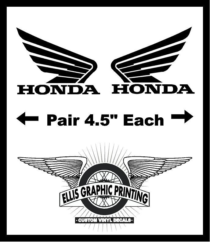 #164 (2) 4.5" Honda Motorcycle Gas Tank Reproduction Decals CBR 900 1000 MATTE