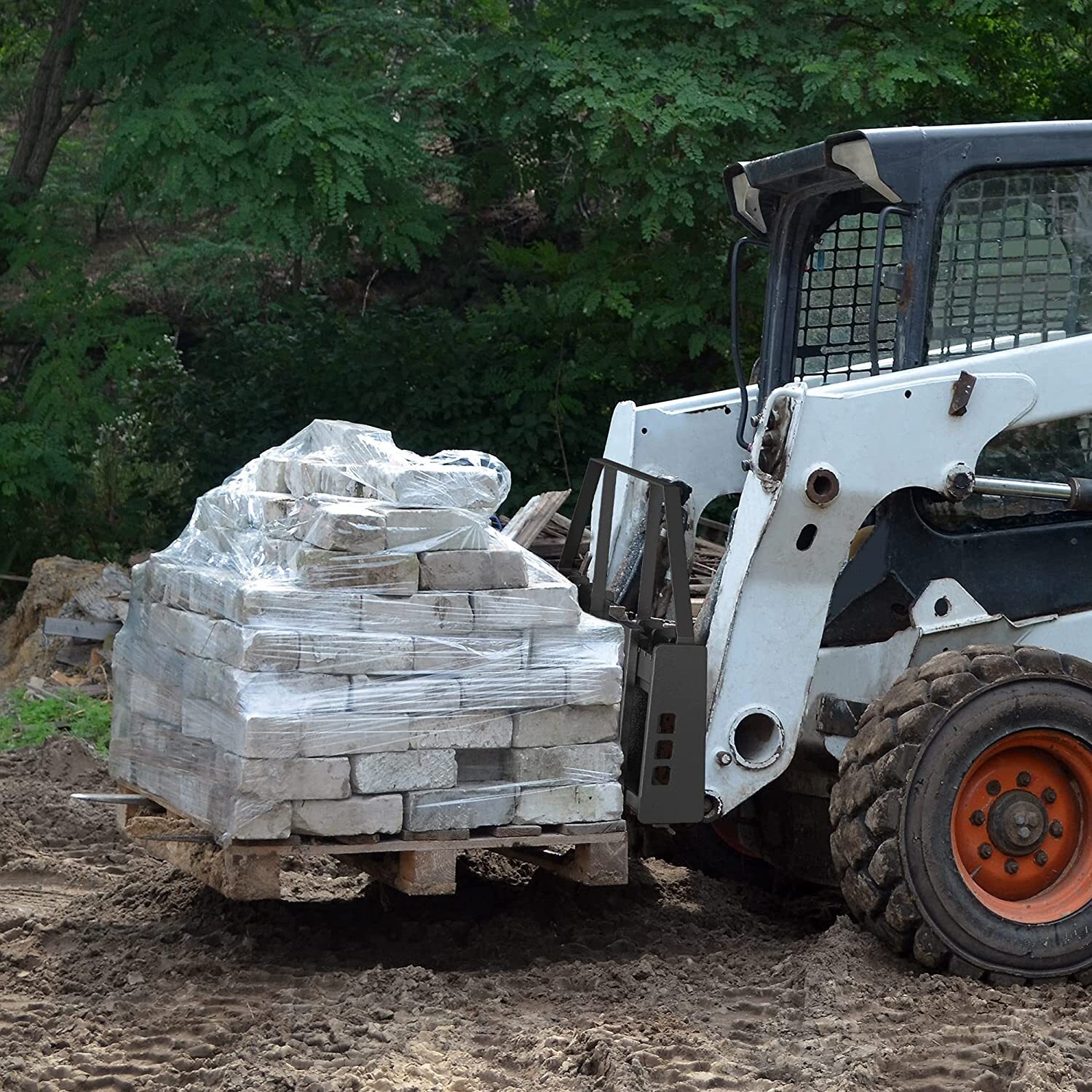 45" Pallet Fork Frame W/ 42" Fork Blades for Loaders Tractors Quick Tach 2500LBS