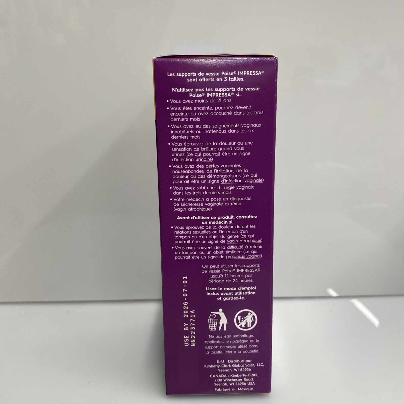 Poise Impressa Women's Bladder Supports 3 CT 1 Of Each Size 1 - 2 - 3 With Box