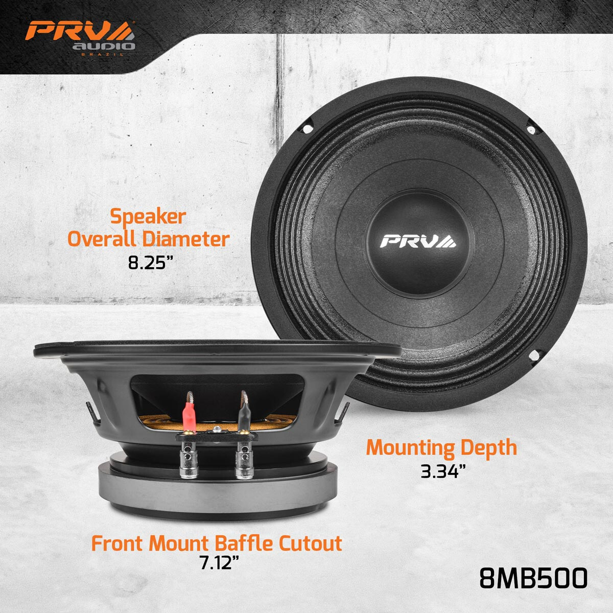 4x PRV 8" Midbass Speakers 8MB500 Pro Audio 8 Ohm 2000 Watts
