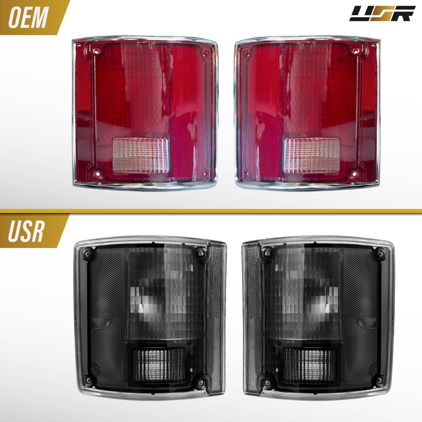 Smoke Tail Light w/ Bulb+Hardware L+R For 78-91 Chevy CK PickUp & Suburban / GMC